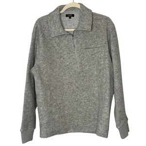 Galeries Lafayette Wool Blend‎ Quarter Zip Pullover Sweater Relaxed Fit - Medium